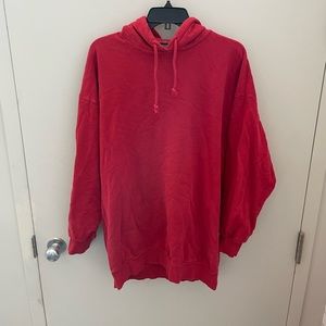 Topshop Red Hoodie Sweatshirt Dress